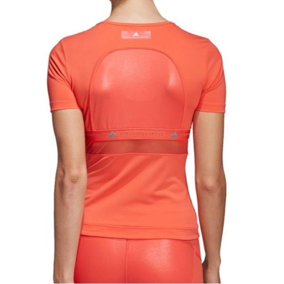 Adidas x Stella McCartney Sz XS Athletic Running Tee Coral EUC - Picture 2 of 11